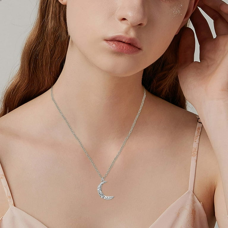 Pjtewawe body jewelry concave necklace design sense moon girl
