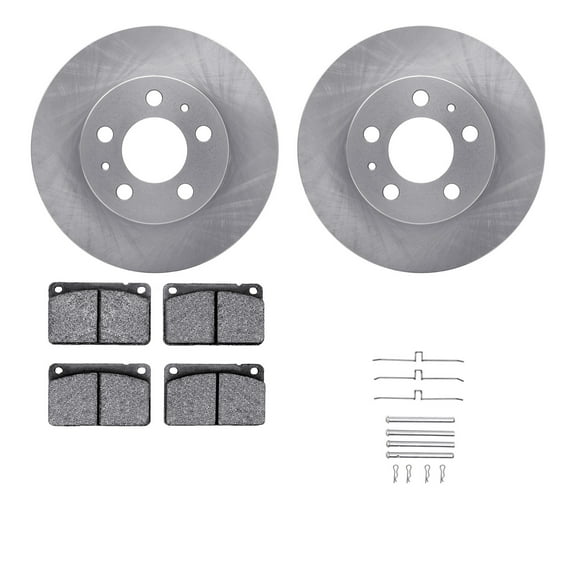 Dynamic Friction Company Front Brake Rotors with 5000 Euro Ceramic Brake Pads includes Hardware 6612-27003