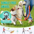 thumbnail image 2 of SlowTon Double Dog Leash Coupler, No Tangle 360Â° Swivel Dual Leashes for Walking 2 Dogs, Adjustable Length Reflective Splitter Leash for Training, Small, Medium & Large Two Dogs(Black&Orange), 2 of 7