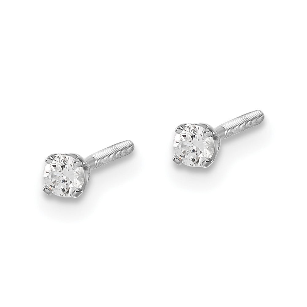 Diamond2Deal 14kw .10ct SI3 G-I Diamond Stud Thread on/off Post Earrings