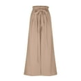 thumbnail image 4 of Wiyuqeen Women's WiLeg Linen Pants Elastic High Waisted Tie Knot Lounge Pants Caual Loose Flowy Palazzo Trousers Summer Casual Trendy Long Pant, 4 of 6