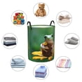 thumbnail image 4 of Daiia Tree Frog Sitting On Sunflowes Round Laundry Basket with Handles Thickened Waterproof Circular hamper,Dirty Clothes Storage Basket for Bedroom,Bathroom,College Dorm-Medium, 4 of 6