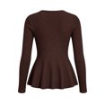 thumbnail image 7 of Aswuknt Women's Fall Winter Ribbed Knit Cardigan Long Sleeve Button Front Peplum Dressy Casual Work Sweater Top, 7 of 7