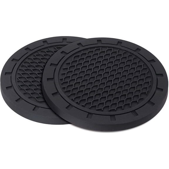 iSaddle Universal Vehicle Cup Holder Insert Coaster Car Interior Accessories - Silicone Anti Slip Cup Mat for All Cars (Set of 2, 2.75" Diameter)