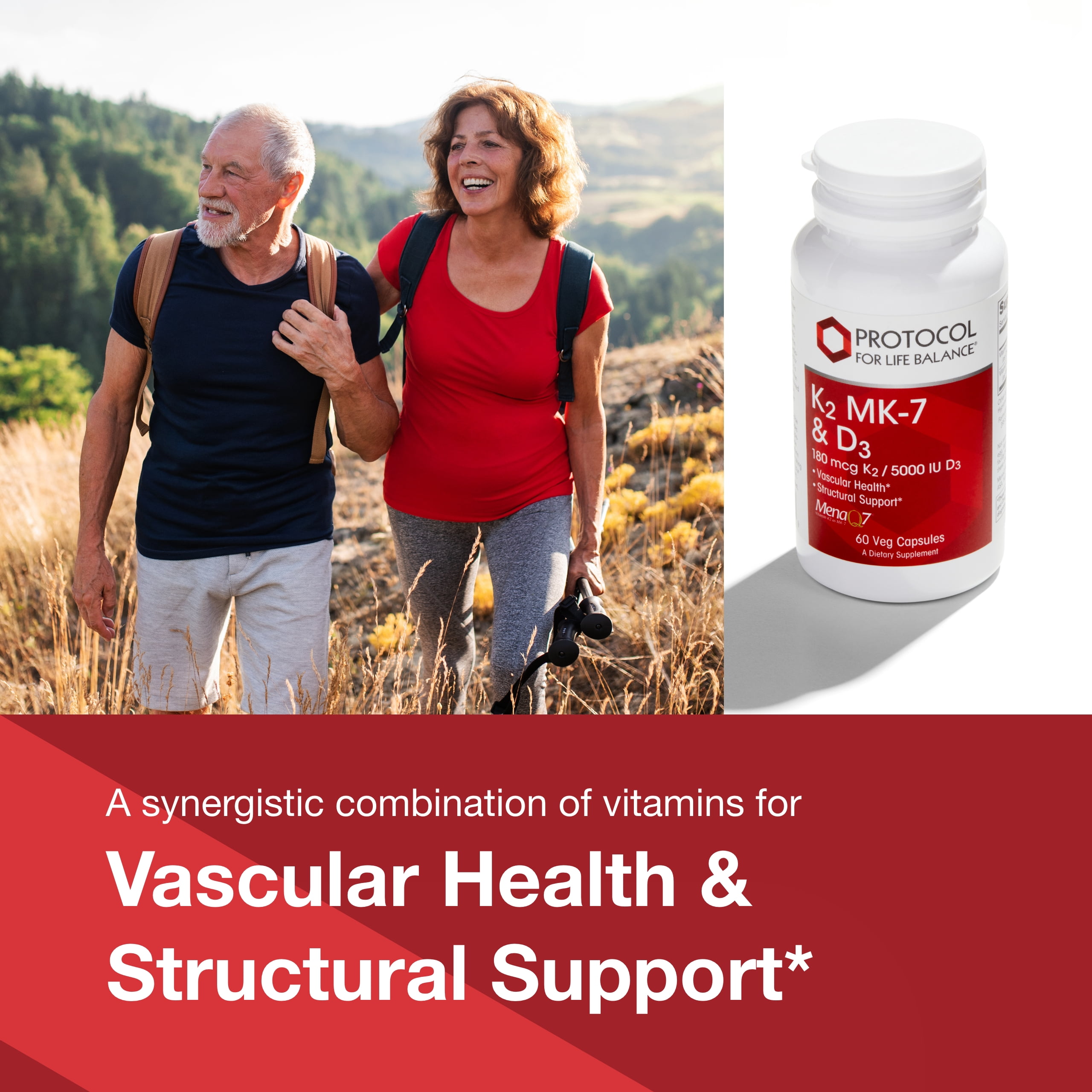 Protocol for Life Balance Vitamin K2 MK-7 and Vitamin D3 5,000 IU - 60 Veg Caps