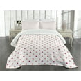 thumbnail image 3 of Ambesonne Coral Quilted Bedspread Set 3 Pcs, Classical Soft Polka Dots, King Size, Coral Hot Pink White, 3 of 5