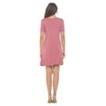 thumbnail image 5 of Women's Short Sleeve Midi T-Shirt Dress, Casual Loose Swing Tunic Dress, Summer 2024(Mauve Deep Small Size), 5 of 6