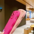 thumbnail image 5 of Compatible with iPhone 15 Pro Max 2023 6.7 ", Cute Kawaii Curly Wave Frame Shape Soft Silicone Shockproof Protective Phone Cover for Women Girls, Pink, 5 of 15