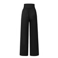 thumbnail image 5 of VEKDONE Pantalon Long en Lin pour Femmes Noir P, 5 of 5