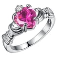 thumbnail image 2 of Bradem Rings Clearance! Gold Plated Rings Love Rings Stackable Rings for Women Rings for Women and Men, Pink, 9 Lady Ring Clearance Sale, 1X Ring, 2 of 5