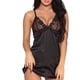 thumbnail image 2 of Ropa de dormir de encaje Lencería para mujer Conjunto de ropa interior de camisón con correa para niña, Negro, L Vogacara XX000068-18, 2 of 7