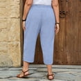 thumbnail image 4 of Maean Plus Size Women Capris Pant Wide Leg Elastic Waisted Casual Baggy Capri Pants with Pockets, 4 of 5