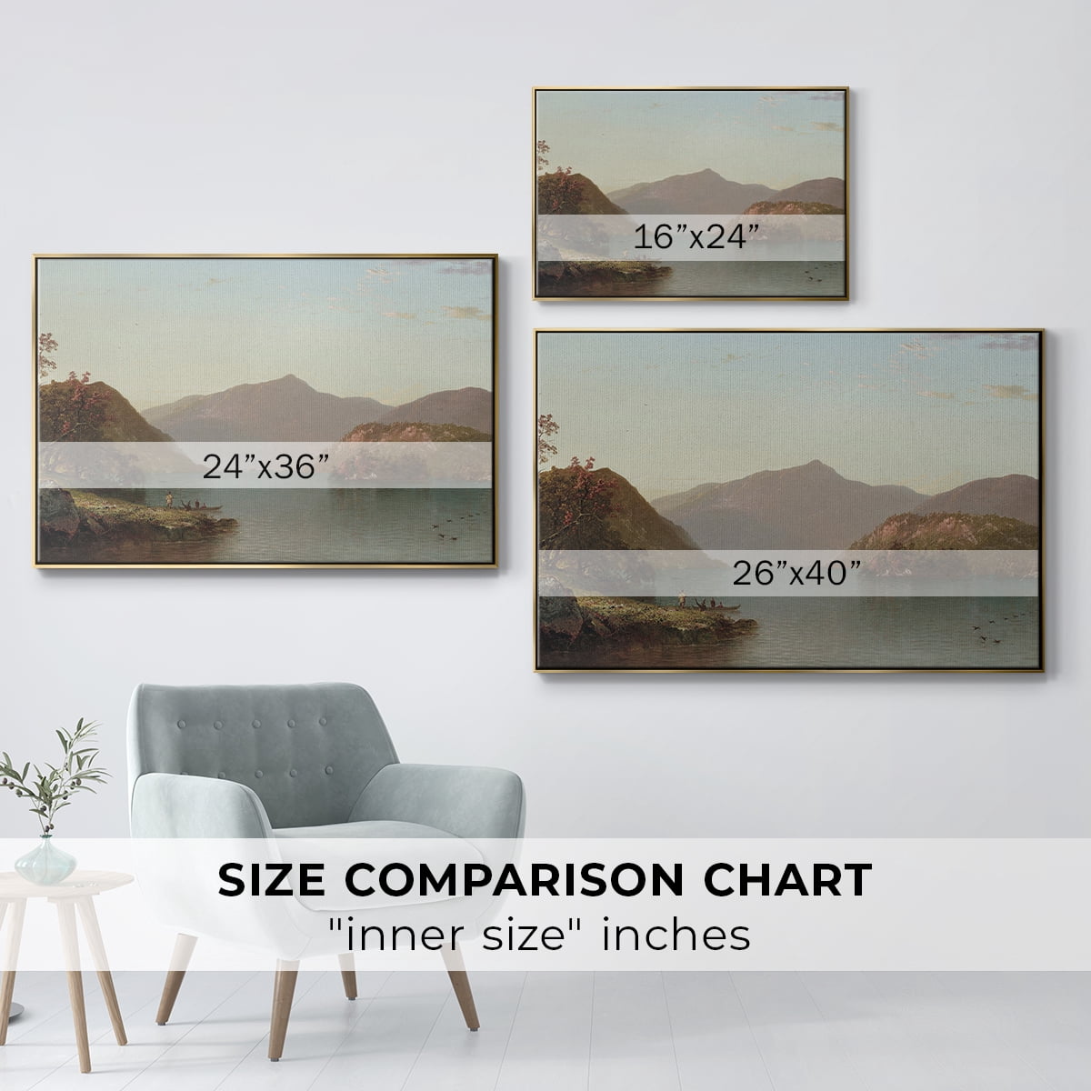 Vintage Landscape-CCCXXXVIII By Wexford Home Framed in Gold Wood Gallery Wrapped Canvas 17 in. x 25 in.