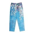 thumbnail image 6 of Fotbe Hanging Orchids Floral Blue Women's Pajama Pants,Sleepwear Pants,Pj Bottoms Drawstring And Pockets-Large, 6 of 7