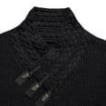 thumbnail image 6 of LEBONYARD Pullover Sweaters for Women,Men's Semi High Neck Casual Irregular Button Knitted Long Sleeved Sweater Black L, 6 of 6