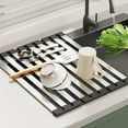 thumbnail image 4 of Stainless Steel Sink Drainage Rack | Foldable Retractable Dish Drying Rack | Expandable Kitchen Sink Organizer | 40x32.5x2cm Silver Utensil Holder | Space Saving Drain Basket for Countertops, 4 of 7
