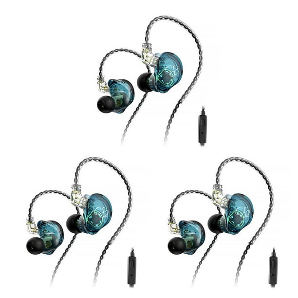 Methold Auriculares con cable Auriculares intrauditivos 3.5 mm Entrenamiento Correr Auriculares de alta Teléfonos móviles Computadoras No.04 3Conjunto