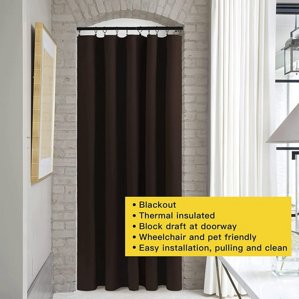 Patio Door Curtain Slider Blind Vertical Blinds Wide Width Blackout Curtains Drapes with Rod Pocket Back Tab Design Grey Sliding Door Draperies