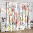 thumbnail image 4 of Watercolor Flower Curtains Romantic Pink Floral Pattern Blackout Print Rod Pocket Window Drapes for Bedroom Living Room 42x63in, 4 of 6