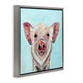 thumbnail image 3 of Stupell Industries Babe Screen Piglet Gray Framed Floater Canvas Wall Art, design by Jennifer Seeley, 25 x 25, 3 of 9
