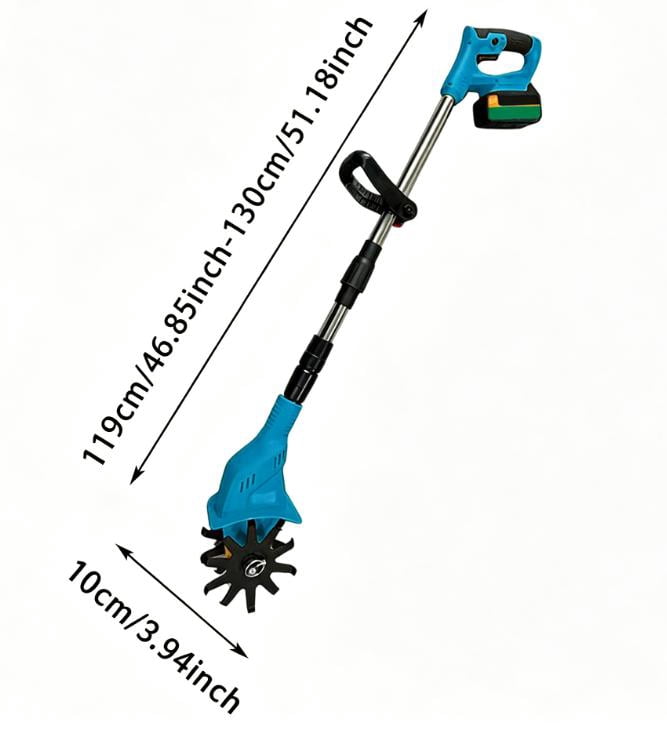 20V Brushless Mini Garden Cultivator, 20 Manganese Steel Tines, Lightweight Handheld Soil Loosener for Flower Beds, Potted Plants and Yard Gardening, with 4.0Ah Battery,Yellow