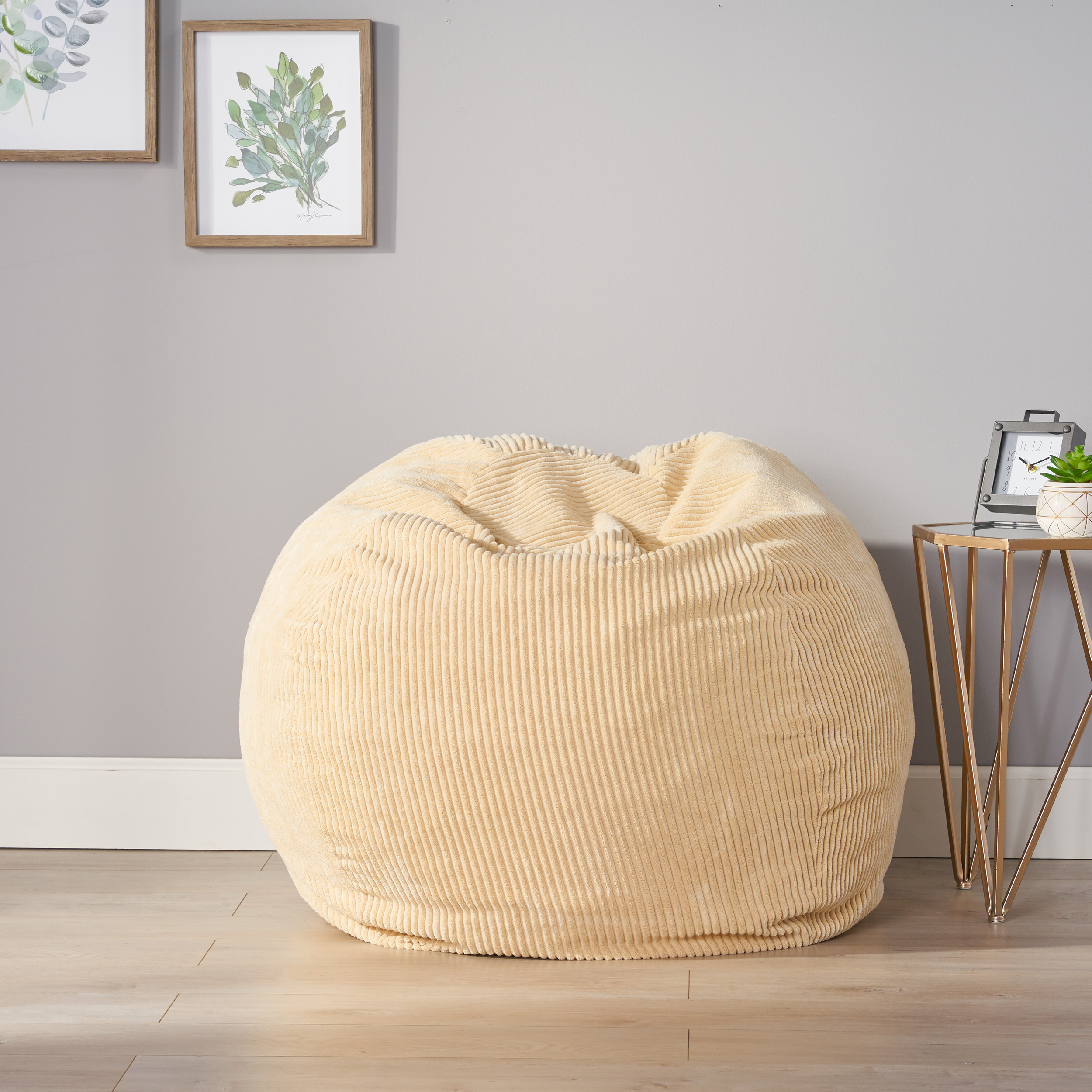 Noble House Adrian Bean Bag Chair, Ivory