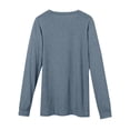 thumbnail image 6 of Endives Women's Long Sleeve Shirt Spring Basic Tee Round Neck Split Casual Loose Top T Shirt Outerwear T-Shirt with Pocket Spring Light Blue, 6 of 7