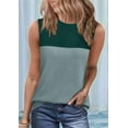 thumbnail image 4 of Débardeur pour Femmes Décontracté Tricoté Été Sans Manches Col Rond Printemps Chemises à Blocs de Couleur Mode 2026 Vert TG, 4 of 8