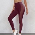 thumbnail image 5 of Tdoqot Workout Leggings for Women- Butt Lifting High Rise Gym Slim Fit Stretch Yoga Leggings Wine, 5 of 6