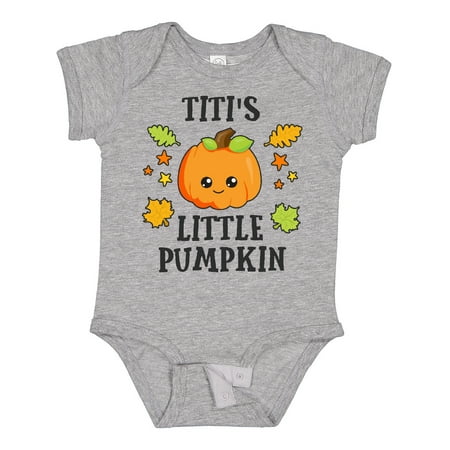 

Inktastic Titis Little Pumpkin with Leaves and Stars Gift Baby Boy or Baby Girl Bodysuit