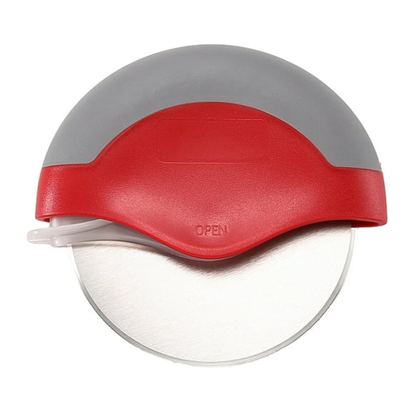 Pizza Cutter with Protective Blade Cover Ergonomic Handle Pizza Slicer Effortless Pizza Wheel for Home-Red