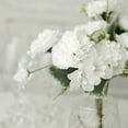 thumbnail image 4 of Efavormart 3 Pack | 14" White Artificial Silk Carnation Flower Bouquets, Faux Floral Arrangement Bushes, 4 of 10