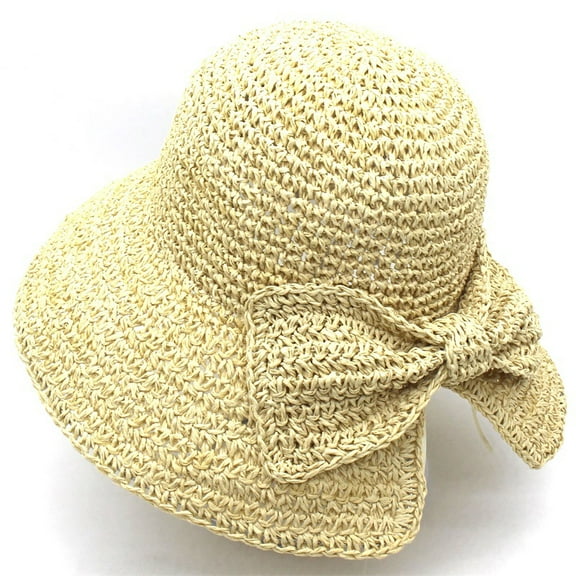 SikaFu Lafite Straw Hat Bow, Sun Hat Ms. Summer Outdoor Sunflow Grand Follow Hat Fashionable Elegant Hat