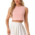 thumbnail image 1 of INSPIRAR CHIC Blusa sin mangas para mujer Vintage Verano Gingham Tops XL Rosa, 1 of 5