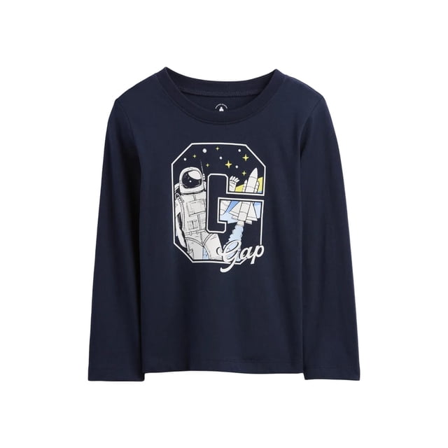Remera manga larga estampada para niño GAP azul marino 5 años