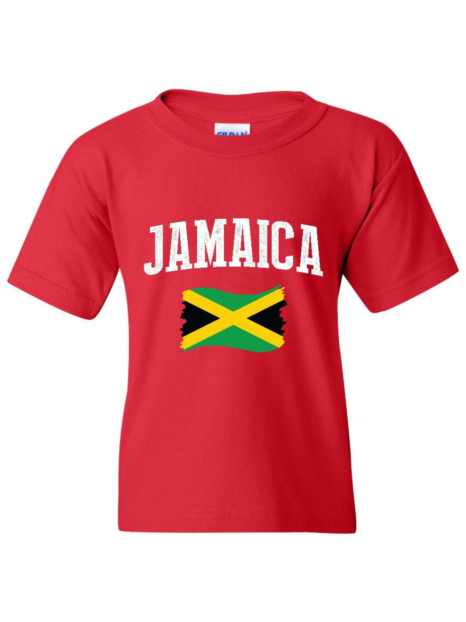 Jamaica Baby Bodysuit 100% Cotton Soccer Country Flag T-Shirt All Black 