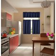 thumbnail image 1 of Juego de 3 cortinas opacas para cocina K3, color azul marino, con bolsillo para barra para baño, ventana corta, decoración del hogar, dos (2) paneles de lino + una (1) cenefa a juego., 1 of 5