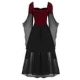 thumbnail image 3 of Women Off Shoulder Gothic Dress Lace Up Bodice Layered Ruffle Sleeves Medieval Style Costume for Halloween Party, 3 of 4