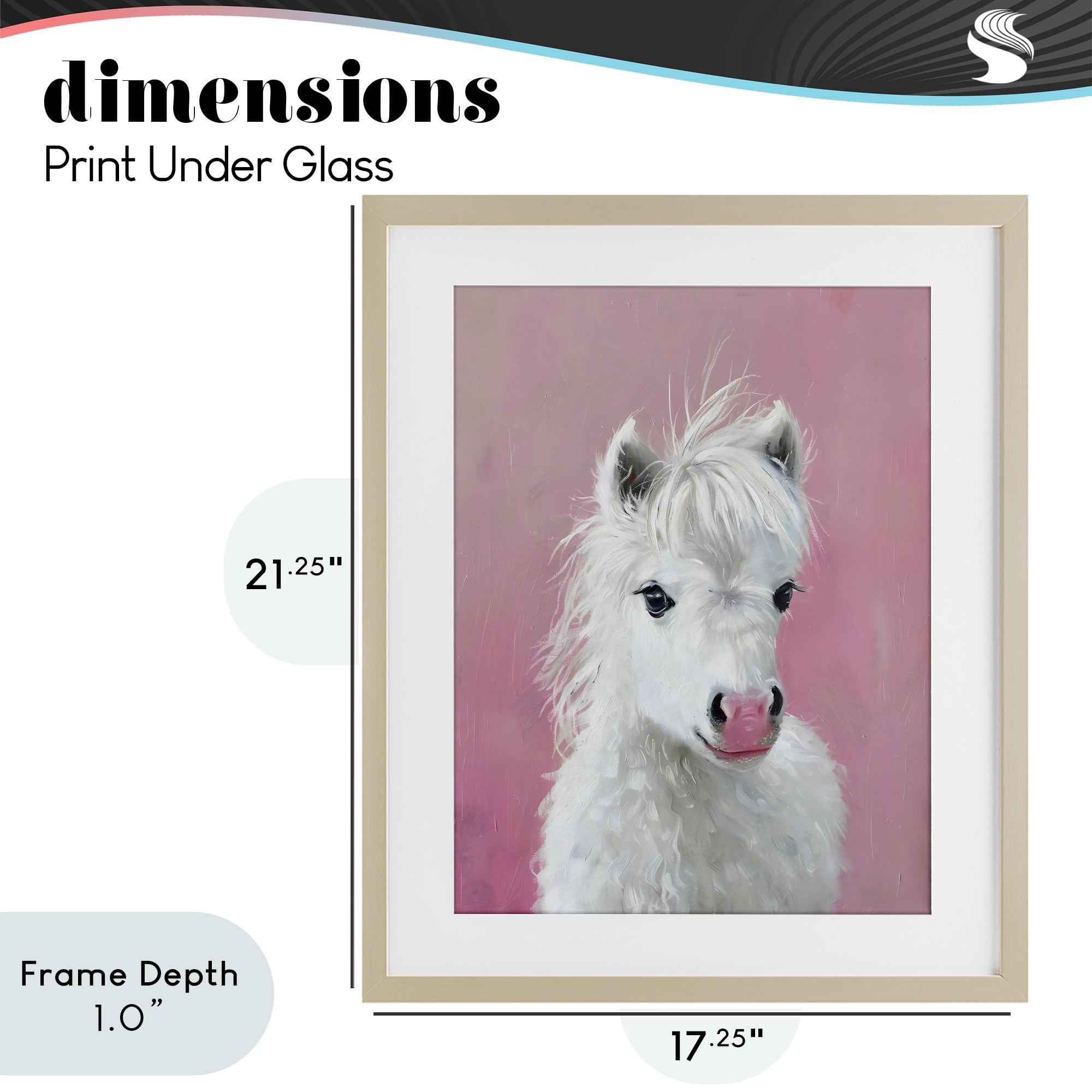 Stupell Industries Gentle White Pony Birch Framed Print Under Glass, design by The Prints Vibe