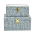 thumbnail image 3 of Home Decorative Canter Isle Light Blue Linen Box Set, 3 of 6