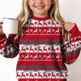 thumbnail image 2 of OGLCCG Boys Girls Christmas Sweater Santa Claus Long Sleeve Knitted Crewneck Sweaters Soft Casual Pullover Jumper Tops Size 5-15, 2 of 8