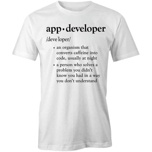 App Developer T-Shirt | Nerdy Geek White Tee Gift
