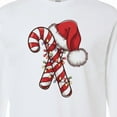 thumbnail image 4 of Inktastic Red and White Candy Cane Santa Christmas Funny Xmas Lights Long Sleeve T-Shirt, 4 of 5