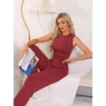 thumbnail image 3 of DARING DIVA LoungeStretchy Side Ruched Crop Top Tank Pajama Set XL Red, 3 of 7
