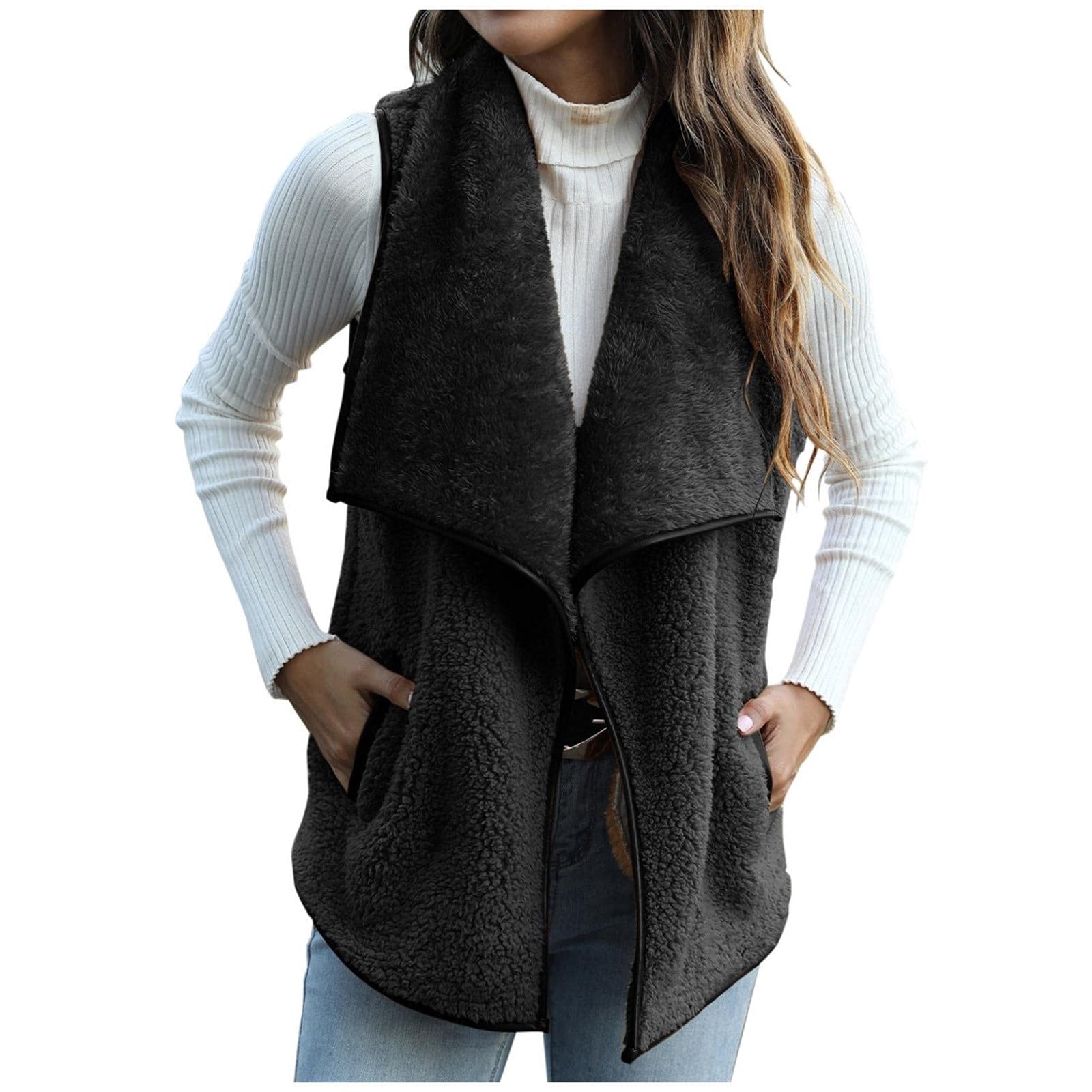Ladies Winter Fall Fleece Jacket Tank 