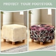 thumbnail image 6 of SCRAWLGOD Sunflower Heart Cow Print Ottoman Slipcover Stretch Square Footstool Slipcover Universal Folding Storage Ottoman Covers for Living Room with Elastic Bottom, 6 of 7