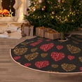 thumbnail image 4 of Salouo Gold Glitter Heart Christmas Tree Skirt 30" Farmhouse Christmas Decorations Snowman Xmas Tree Skirt Tree Mat for Holiday Party Decor, 4 of 8