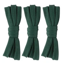 3pair Double Layer Flat Shoelaces Dark Green for Sneakers Athletic Shoes 24"-72"