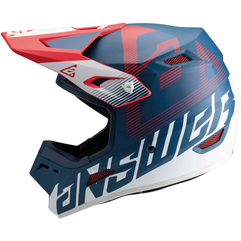 Answer AR1 V2 Bold DOT Motorcycle Offroad Helmet Red/White/Blue Small -  Walmart.com