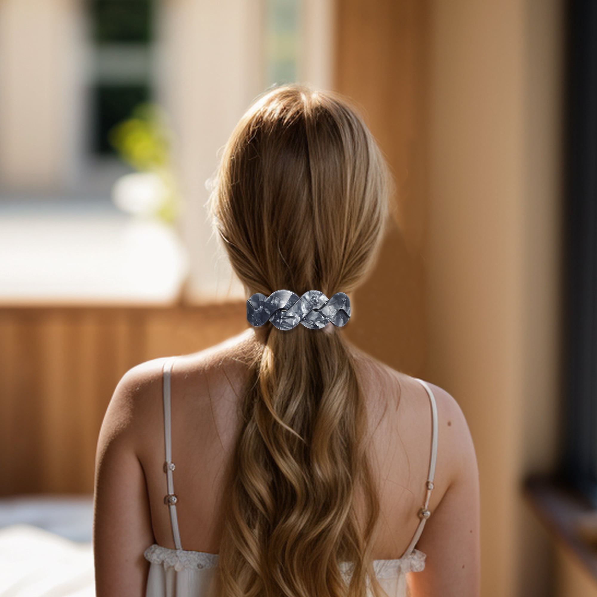 Unique Bargains Large French Hair Barrettes Thick Hair Gray